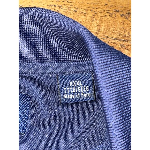 Mens Oringinal Penguin Navy Blue White Pink Stripe Detail Short Sleeve Polo XXXL - Picture 3 of 7